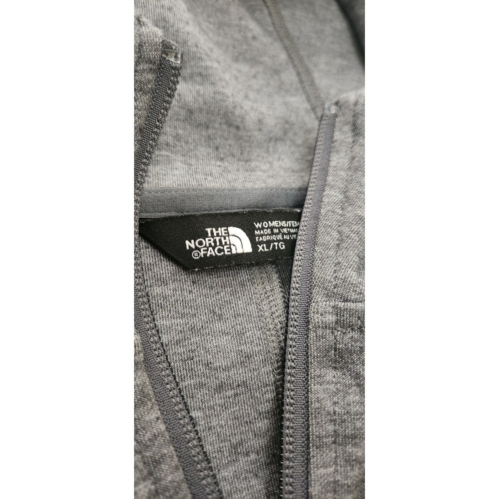 The North Face Womens Grey Heathered Full Zip Hoodie Sweatshirt XL Thumbholes - Picture 3 of 8